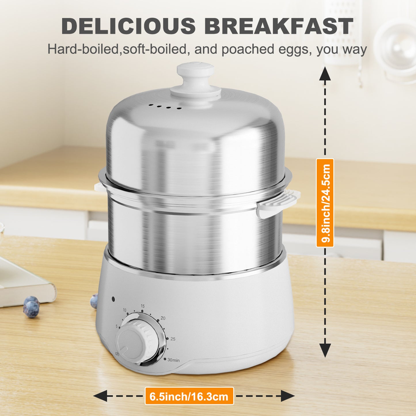 Egg Cooker - 14-Egg Capacity Electric with 30-Min Timer