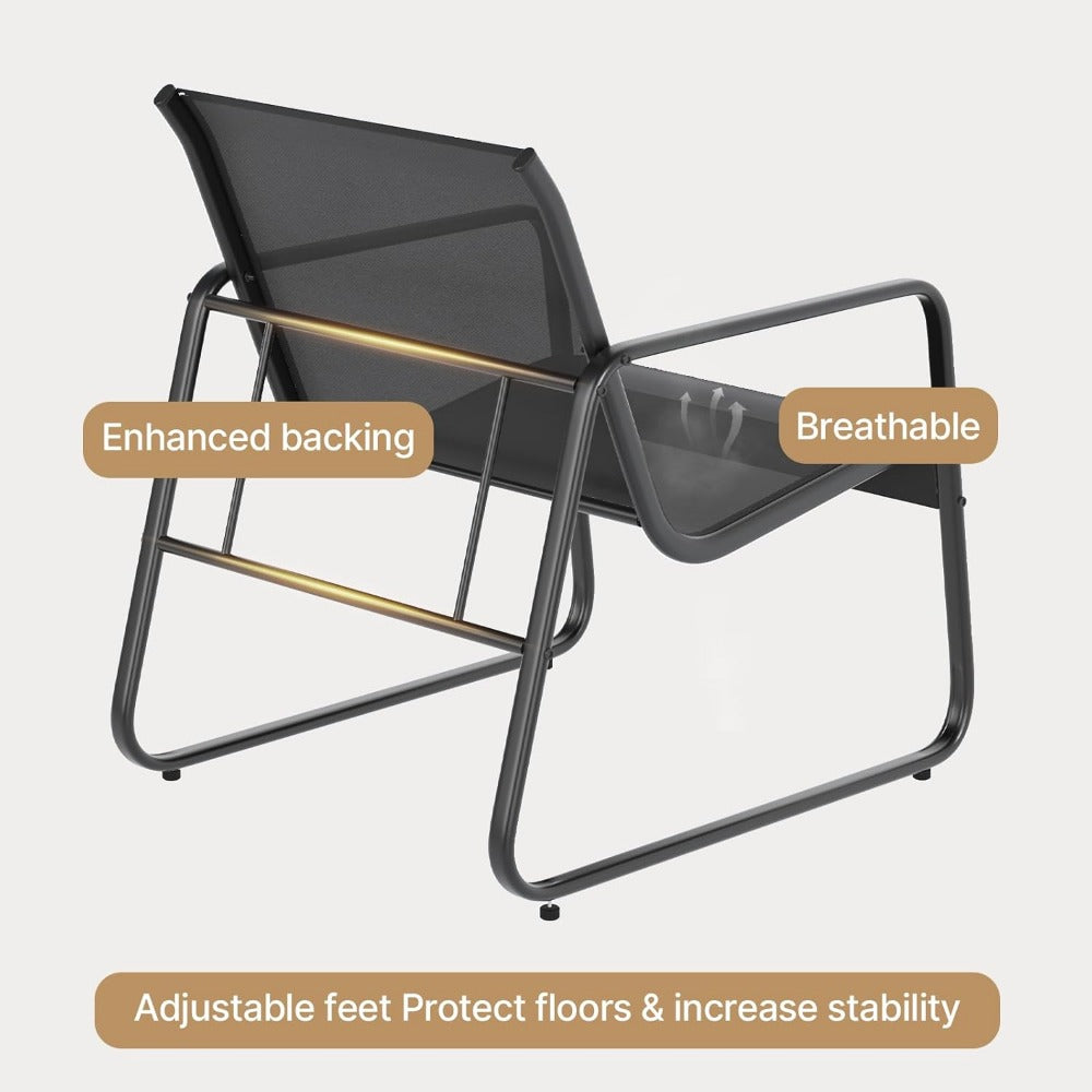 Patio Chairs Set of 2 - Rust-Resistant Outdoor Furniture