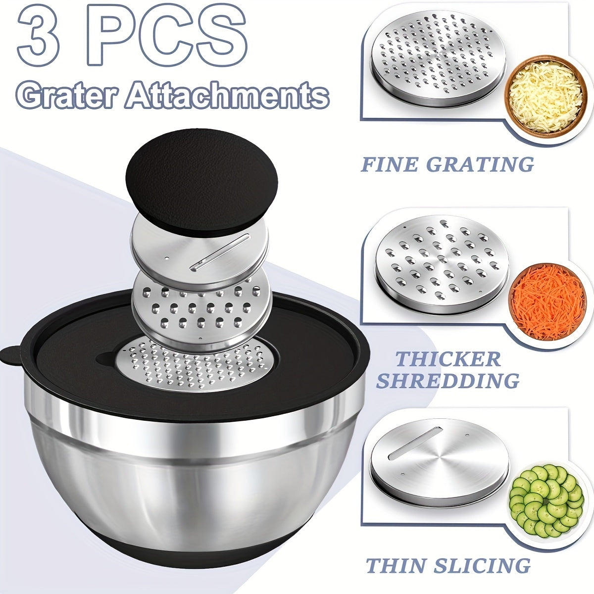 8pcs Stainless Mixing Bowls with Lids - Perfect for Baking