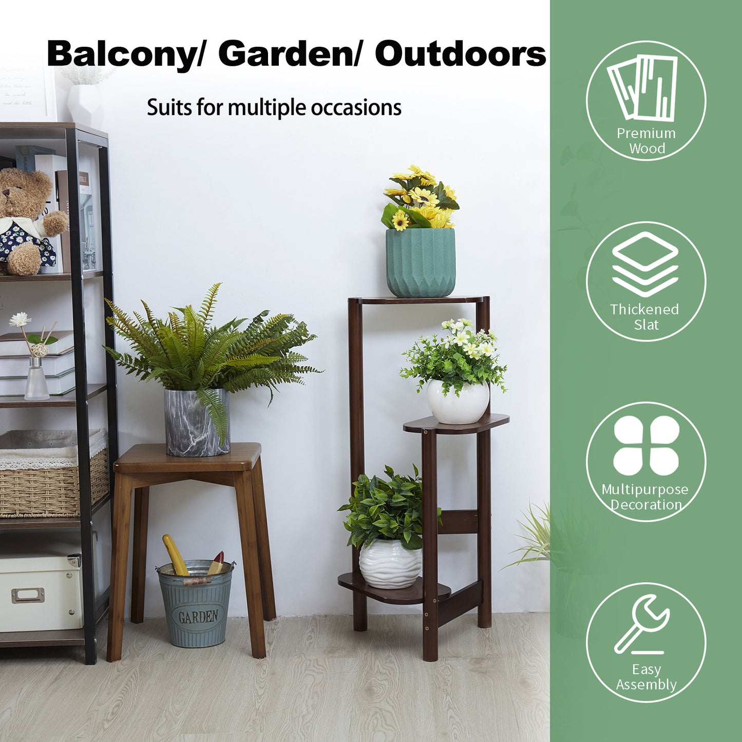 Bamboo Plant Stand 3-Tier Corner Rack