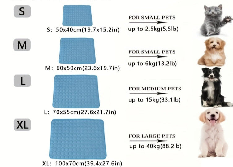 Dog Cooling Mat XL - Summer Pet Cold Bed for All Dogs & Cats