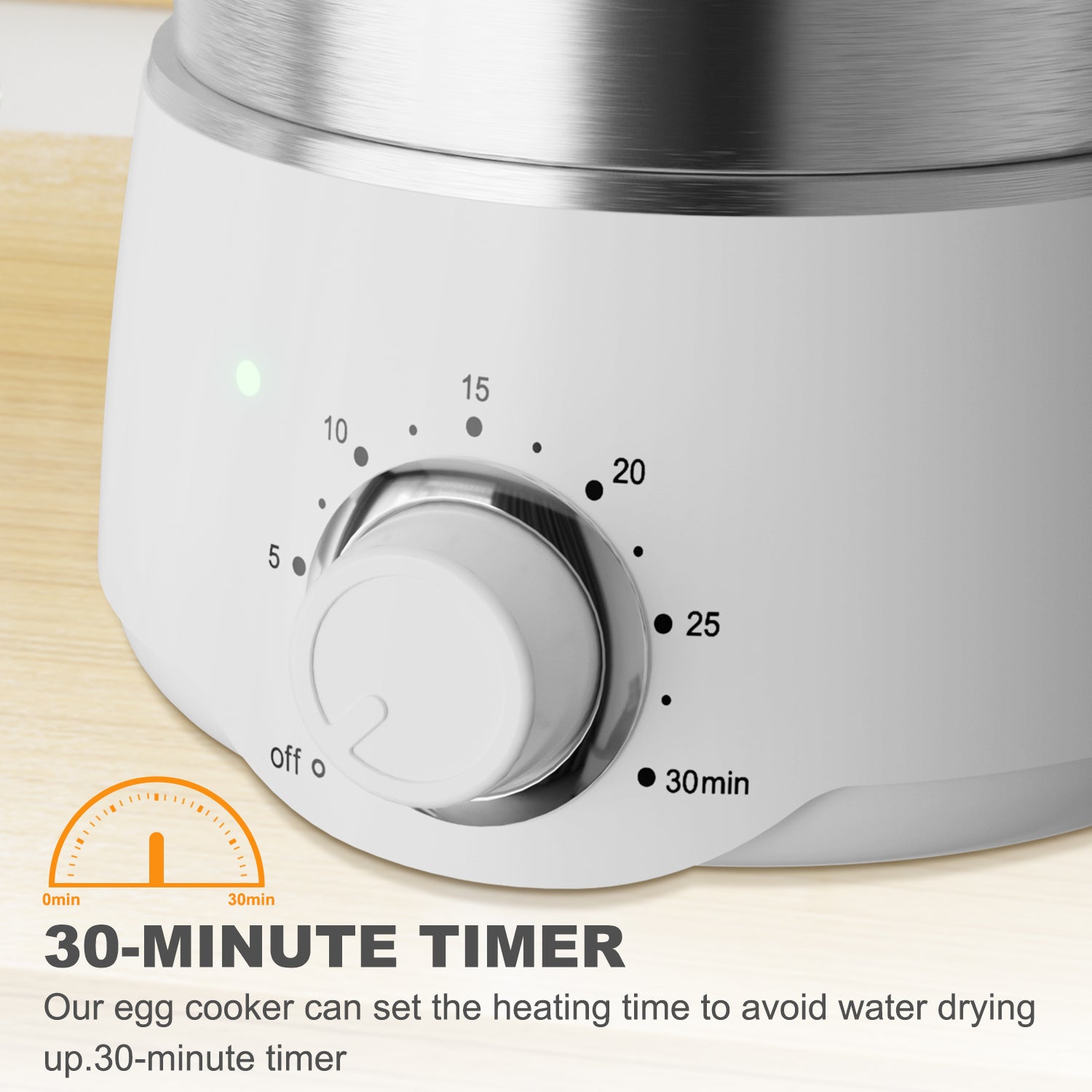 Egg Cooker - 14-Egg Capacity Electric with 30-Min Timer