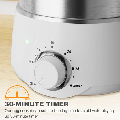 Egg Cooker - 14-Egg Capacity Electric with 30-Min Timer