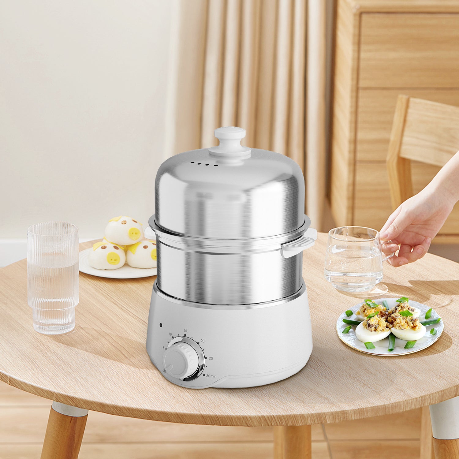 Egg Cooker - 14-Egg Capacity Electric with 30-Min Timer