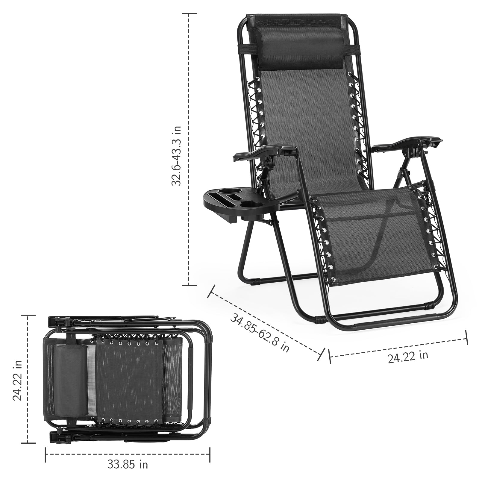 Portable Zero Gravity Lounge Chairs - Outdoor Recliner Set