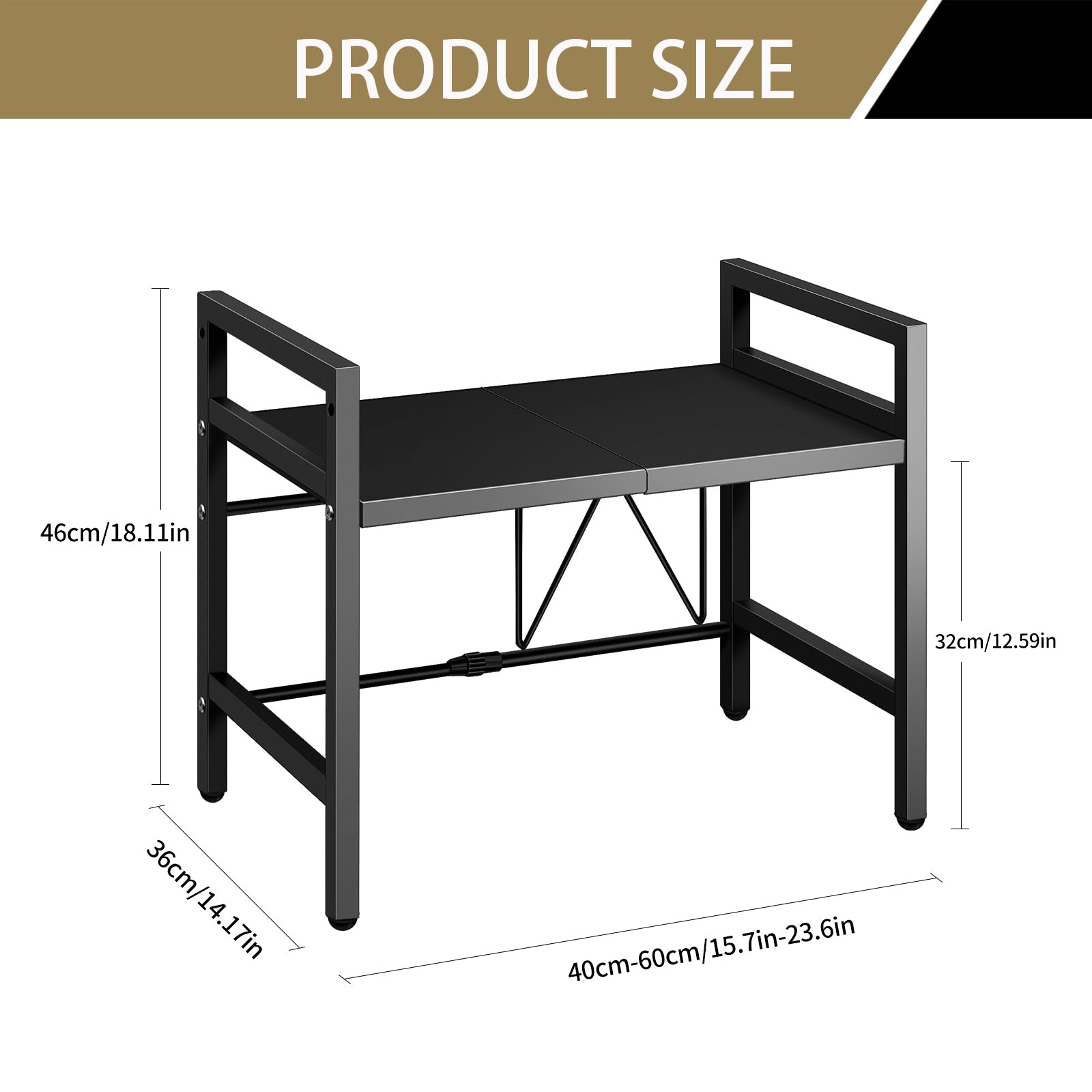 Expandable Microwave Shelf Organizer - Adjustable & Rust-Proof