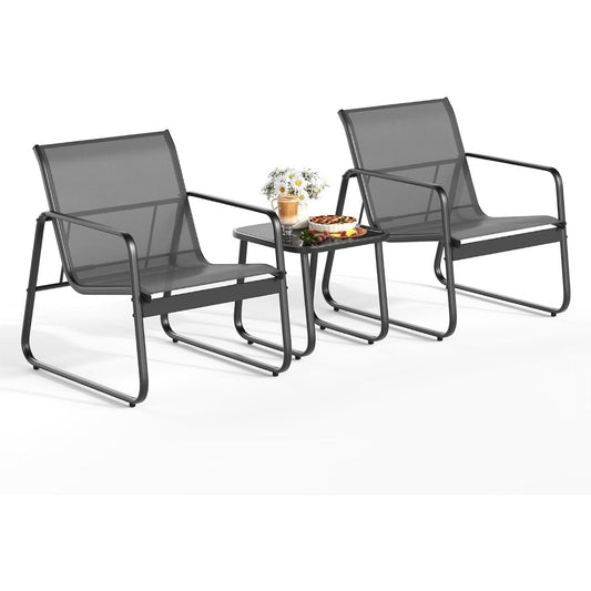 Patio Chairs Set of 2 - Rust-Resistant Outdoor Furniture