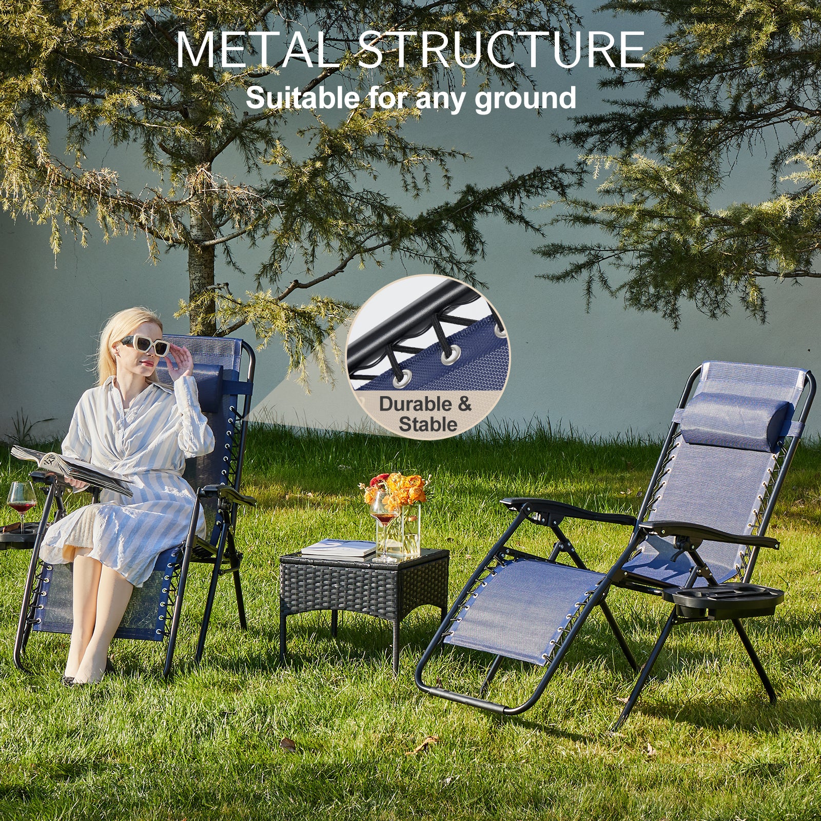 Portable Zero Gravity Lounge Chairs - Outdoor Recliner Set