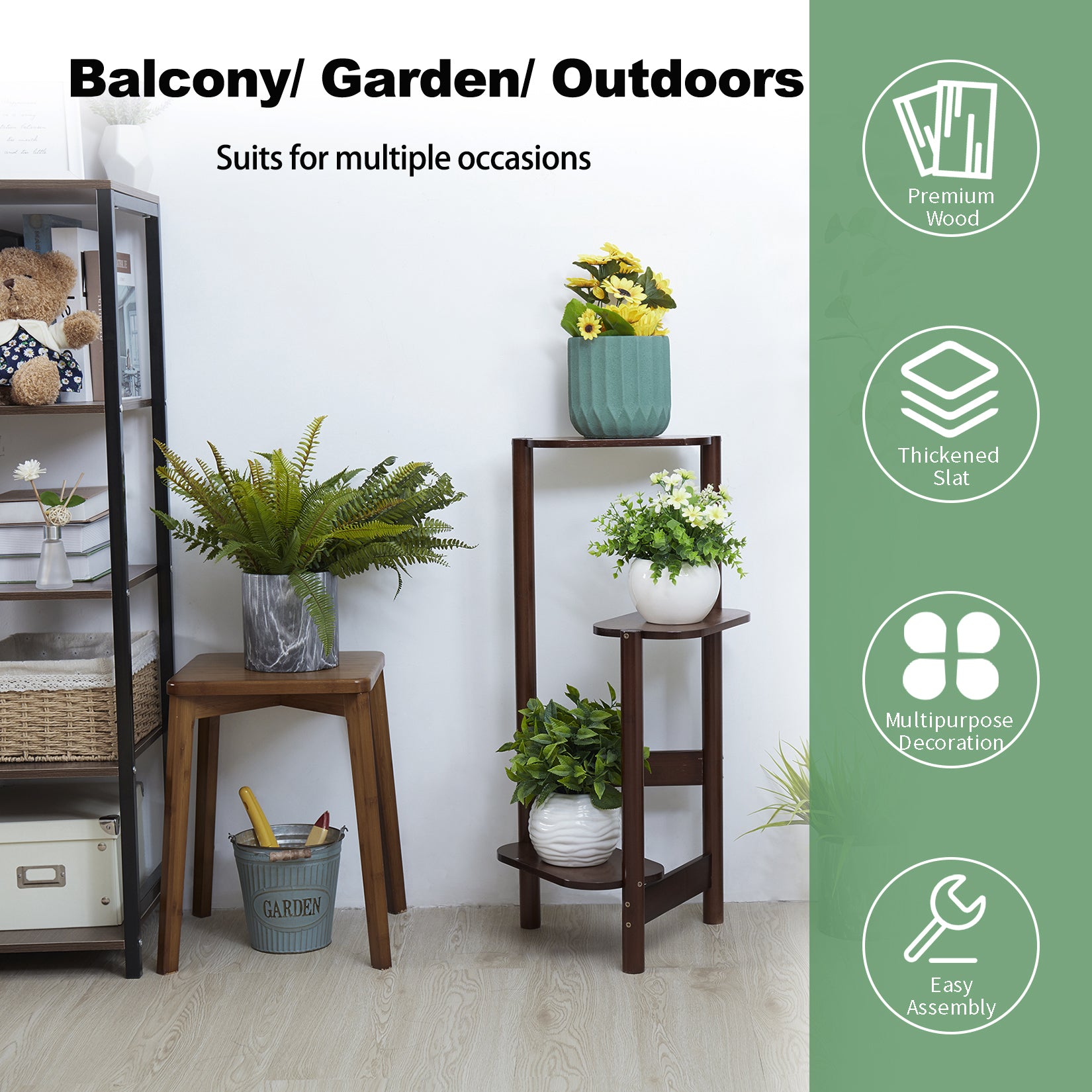 Bamboo Plant Stand 3-Tier Corner Rack