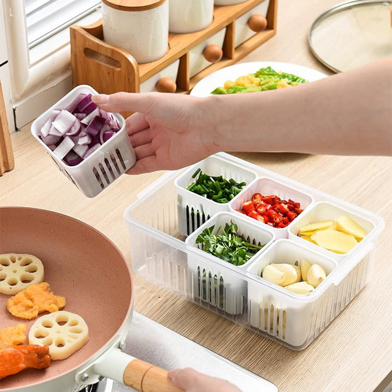 Refrigerator Fresh-Keeping Box - Multi-Grid Storage Organizer