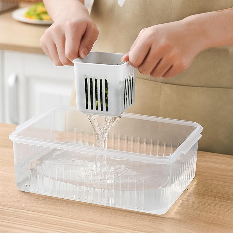 Refrigerator Fresh-Keeping Box - Multi-Grid Storage Organizer
