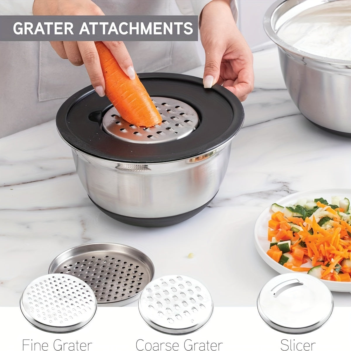 8pcs Stainless Mixing Bowls with Lids - Perfect for Baking