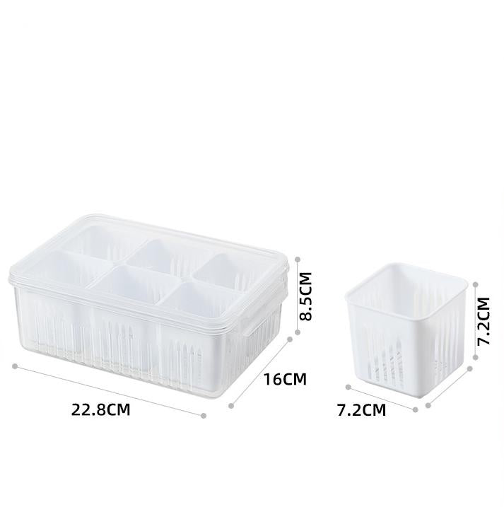 Refrigerator Fresh-Keeping Box - Multi-Grid Storage Organizer