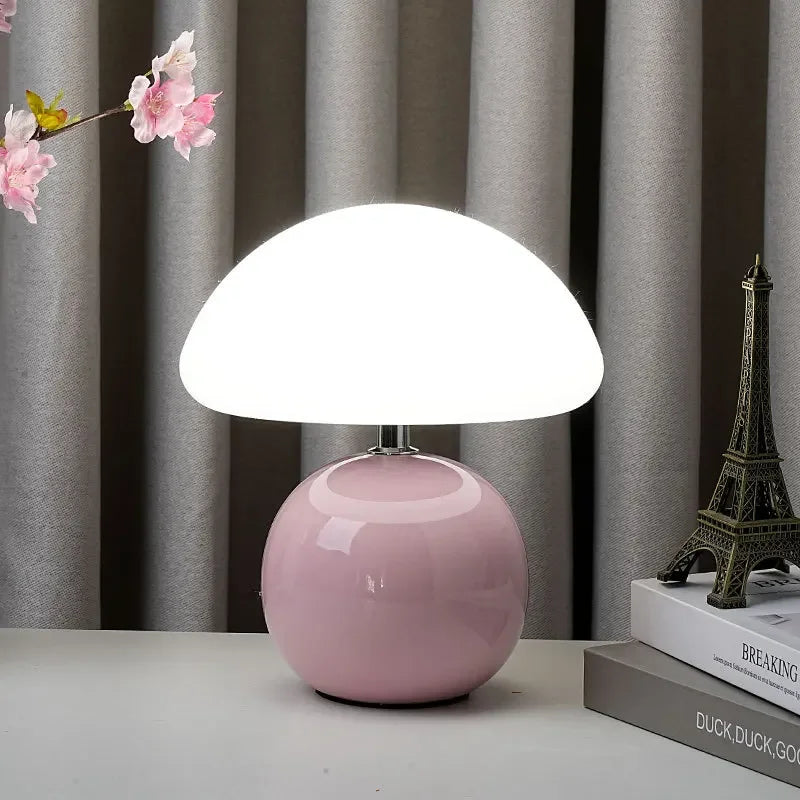 Ceramic Mushroom Table Lamp - Eye-Friendly LED Night Light