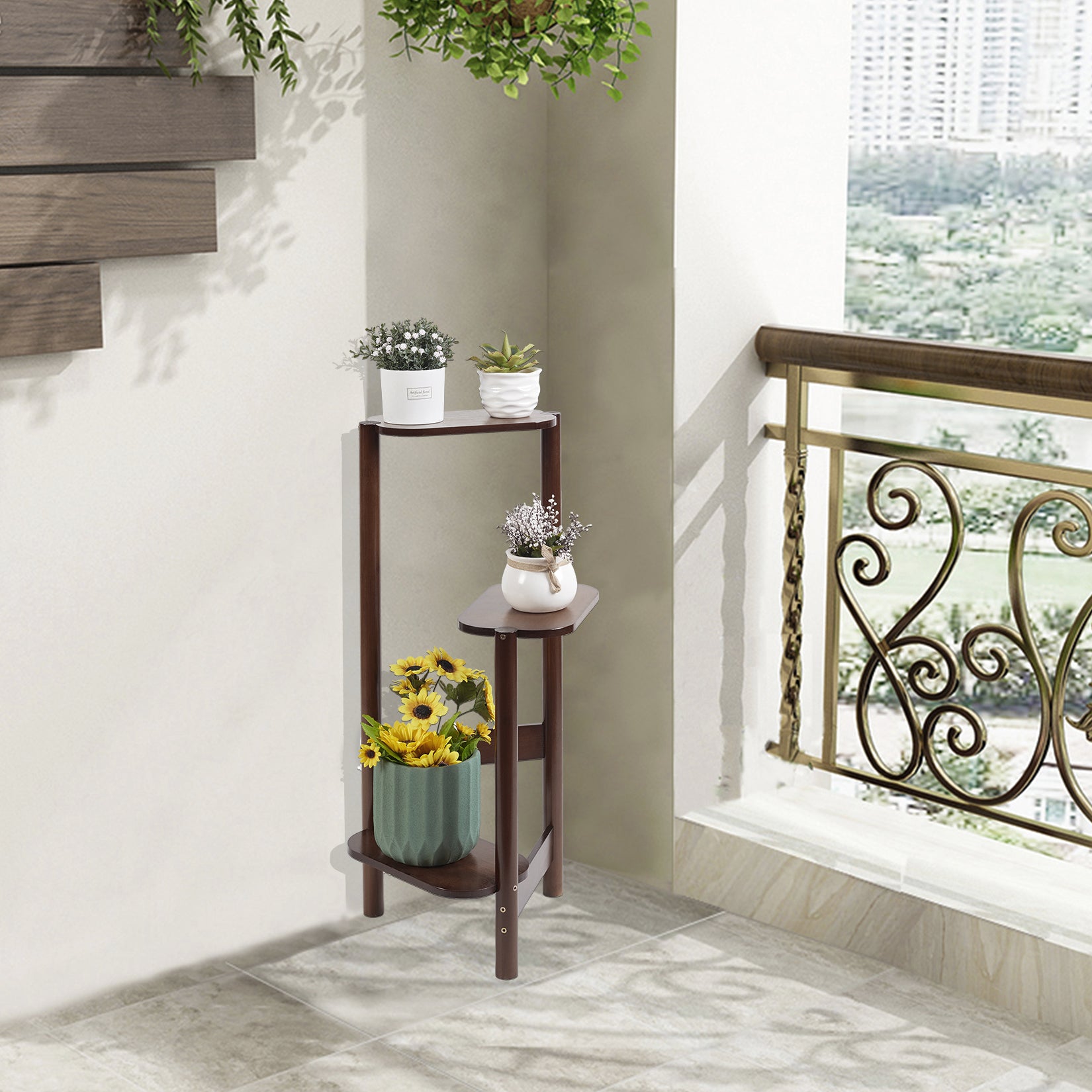 Bamboo Plant Stand 3-Tier Corner Rack