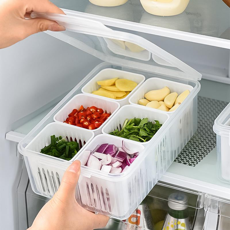 Refrigerator Fresh-Keeping Box - Multi-Grid Storage Organizer