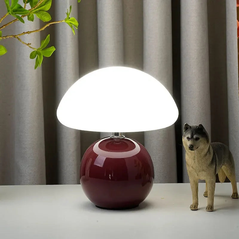 Ceramic Mushroom Table Lamp - Eye-Friendly LED Night Light