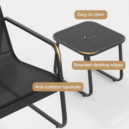 Patio Chairs Set of 2 - Rust-Resistant Outdoor Furniture
