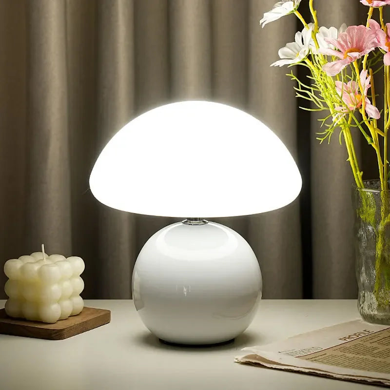 Ceramic Mushroom Table Lamp - Eye-Friendly LED Night Light