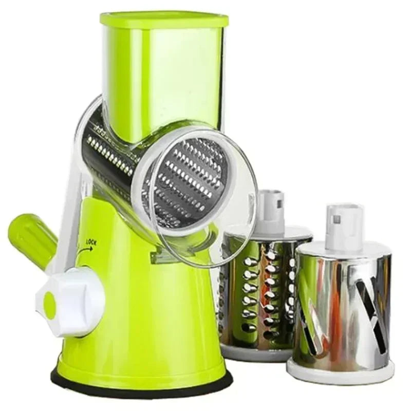 Vegetable Cutter & Slicer - 3 Drum Manual Kitchen Chopper