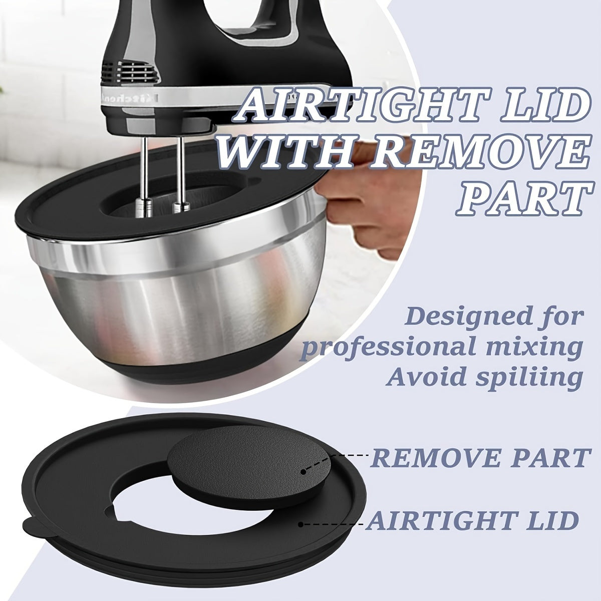 8pcs Stainless Mixing Bowls with Lids - Perfect for Baking