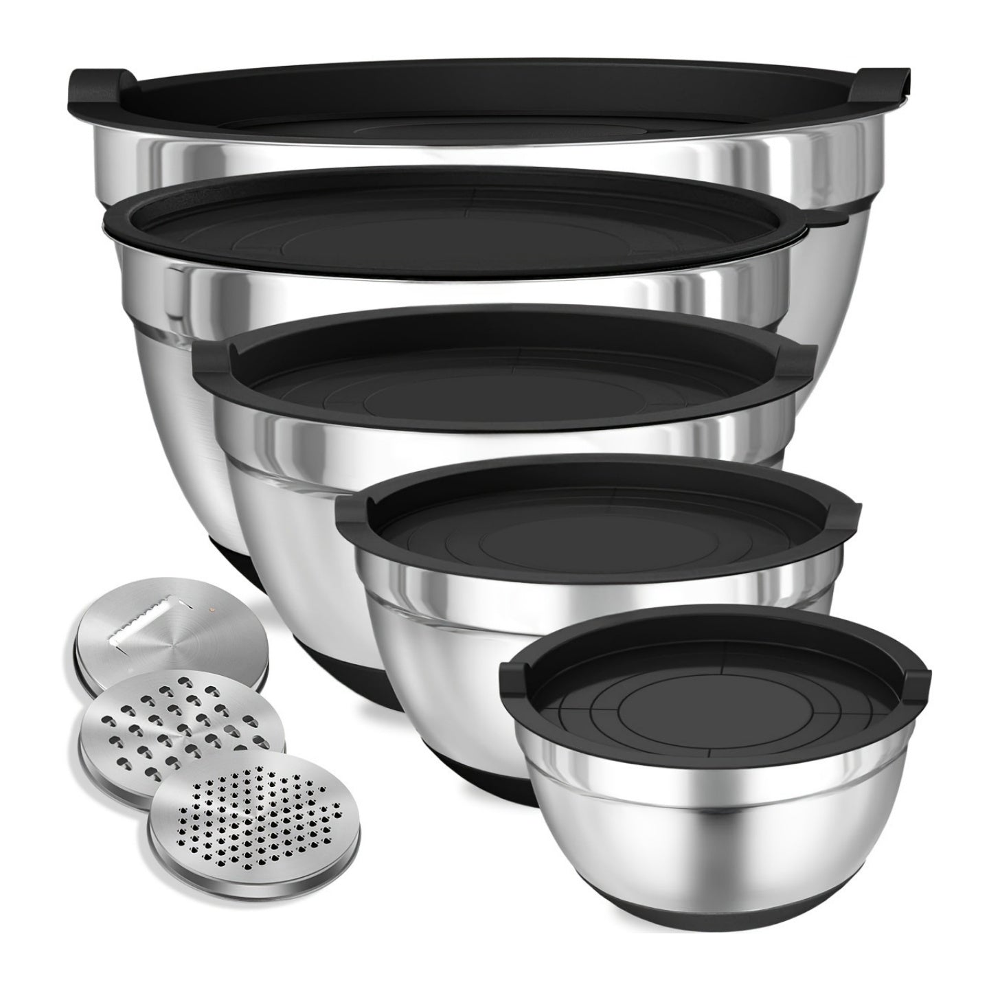8pcs Stainless Mixing Bowls with Lids - Perfect for Baking