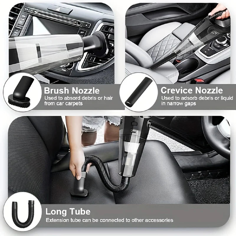 12V Handheld Car Vacuum - Strong Suction, Portable & Mini