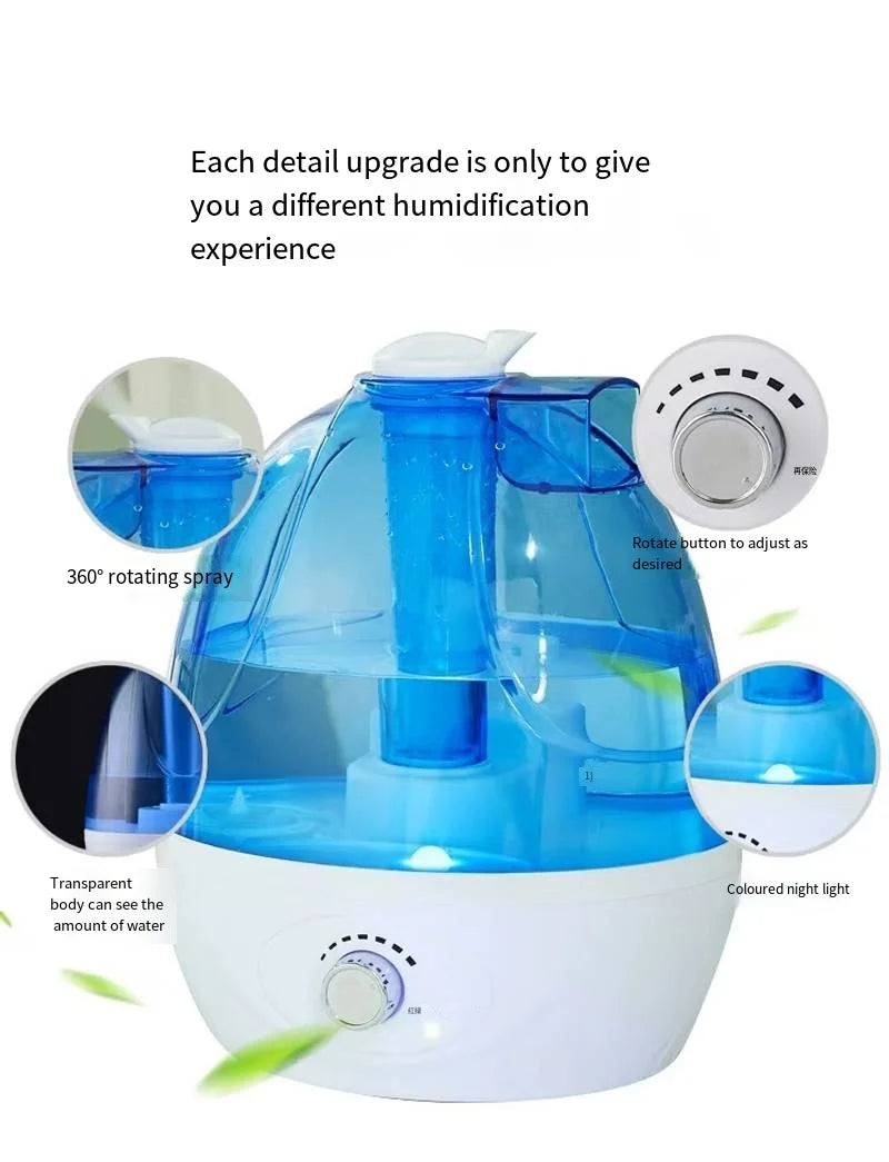 Cold Mist Humidifier for Baby Room & Home, 360° Nozzle