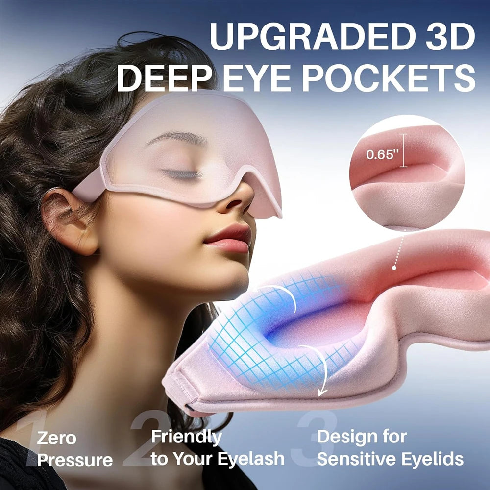 Zero Pressure 3D Sleep Mask - Total Darkness Comfort