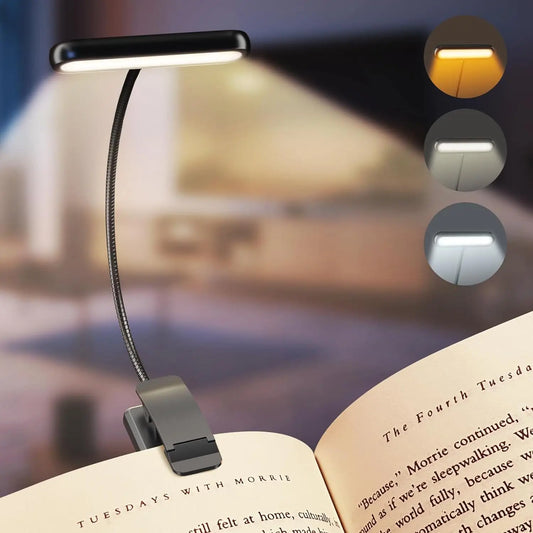 Portable 14LED Book Light - USB Rechargeable, Easy Clip