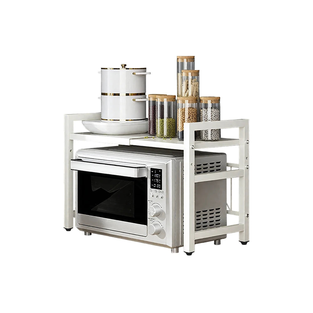 Expandable Microwave Shelf Organizer - Adjustable & Rust-Proof