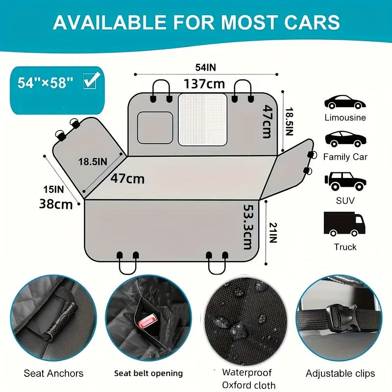 Scratch-Resistant Dog Car Seat Cover - Waterproof Protection