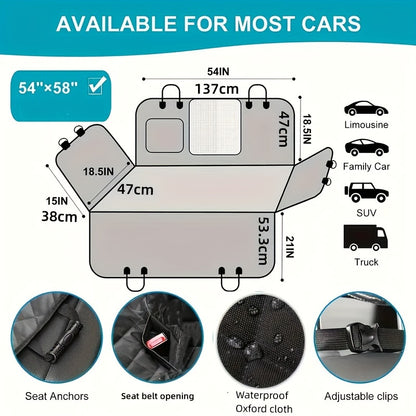 Scratch-Resistant Dog Car Seat Cover - Waterproof Protection
